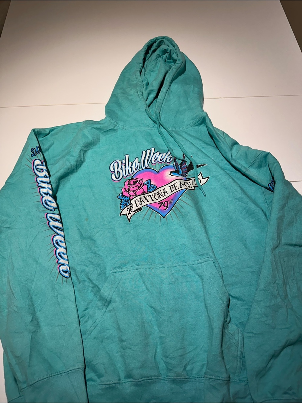 Bike Week Daytona Beach Teal Hoodie